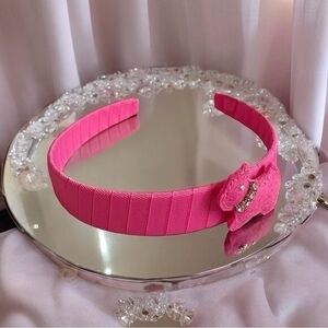 Pink Fancy Rhinestone Doggie Headband Hair Band Accessory Handmade NWOT